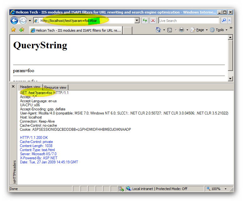 005 - Request with params and #