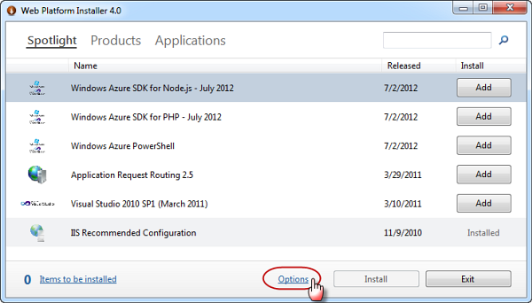 Web Platform Installer 4.0 Web Platform Installer 4.0